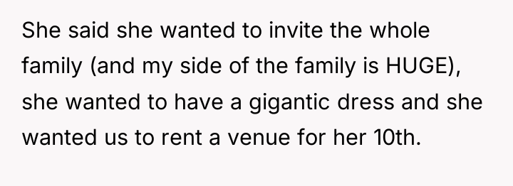She said she wanted to invite the whole family (and...