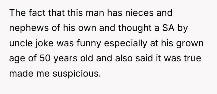 The fact that this man has nieces and nephews of...