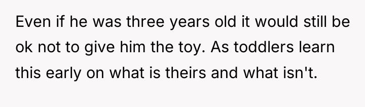 Even if he was three years old it would still...