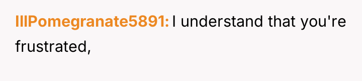 IllPomegranate5891 I understand that you're frustrated,
