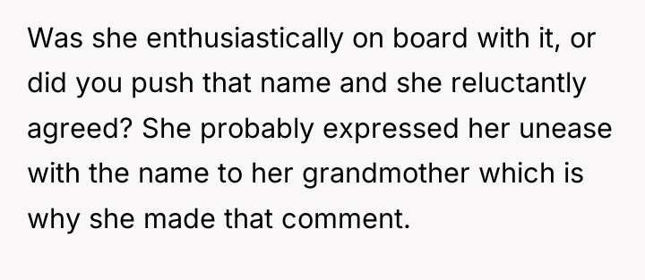Was she enthusiastically on board with it, or did you...