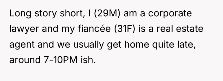 Long story short, I (29M) am a corporate lawyer and...