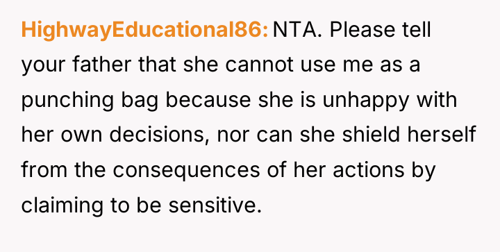 HighwayEducational86 NTA. Please tell your father that she cannot use...