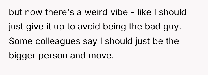 but now there's a weird vibe - like I should...