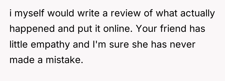 i myself would write a review of what actually happened...