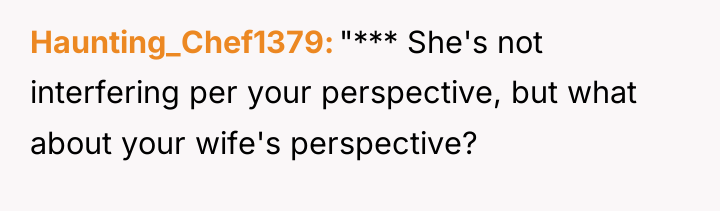 Haunting_Chef1379 "*** She's not interfering per your perspective, but what...