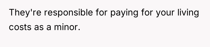 They're responsible for paying for your living costs as a...