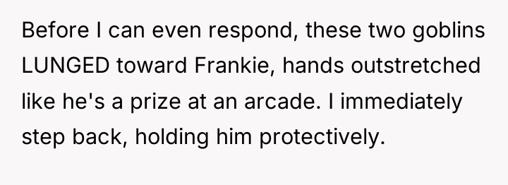 Before I can even respond, these two goblins LUNGED toward...