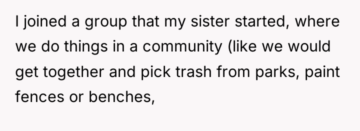 I joined a group that my sister started, where we...