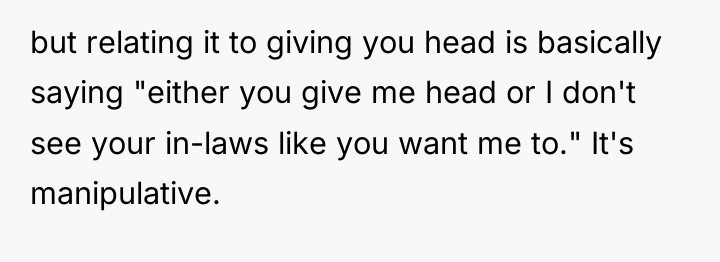 but relating it to giving you head is basically saying...