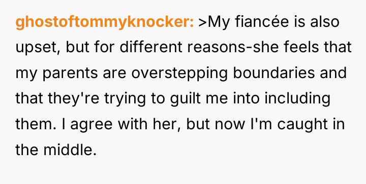 ghostoftommyknocker >My fiancée is also upset, but for different reasons-she...
