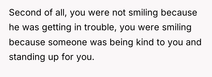 Second of all, you were not smiling because he was...