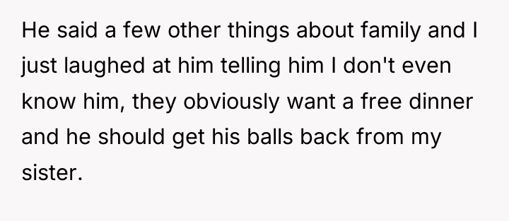 He said a few other things about family and I...
