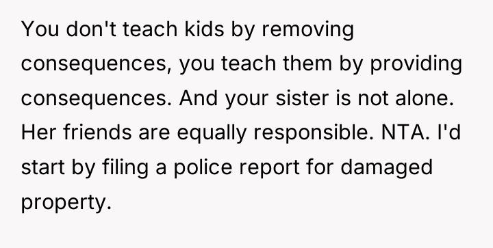You don't teach kids by removing consequences, you teach them...