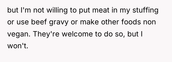 but I'm not willing to put meat in my stuffing...