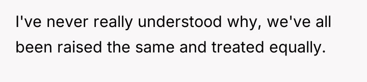 I've never really understood why, we've all been raised the...