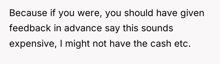 Because if you were, you should have given feedback in...