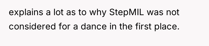 explains a lot as to why StepMIL was not considered...
