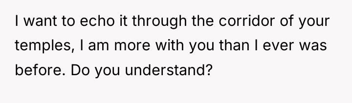 I want to echo it through the corridor of your...