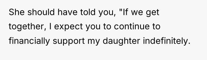 She should have told you, "If we get together, I...