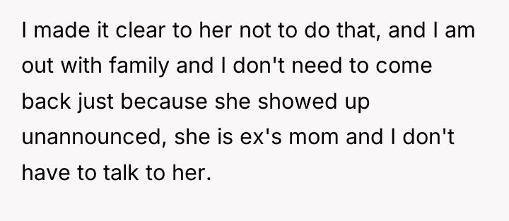 I made it clear to her not to do that,...