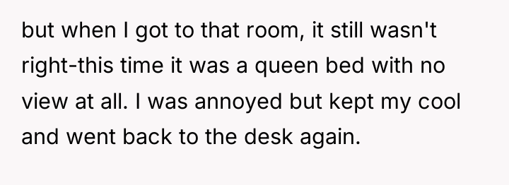 but when I got to that room, it still wasn't...