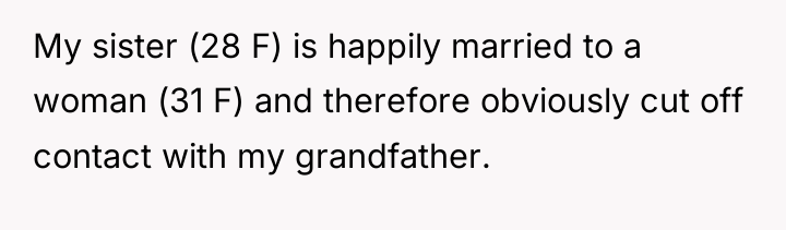 My sister (28 F) is happily married to a woman...