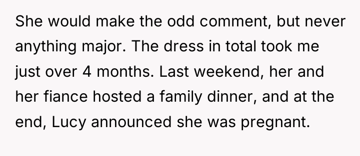 She would make the odd comment, but never anything major....