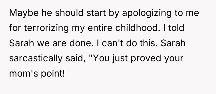 Maybe he should start by apologizing to me for terrorizing...