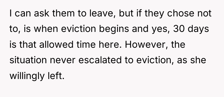 I can ask them to leave, but if they chose...