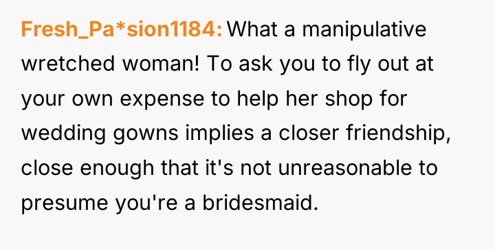 Fresh_Pa*sion1184 What a manipulative wretched woman! To ask you to...
