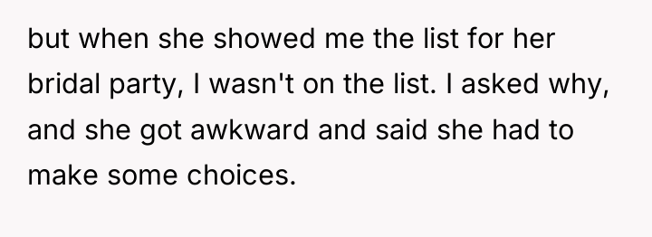 but when she showed me the list for her bridal...