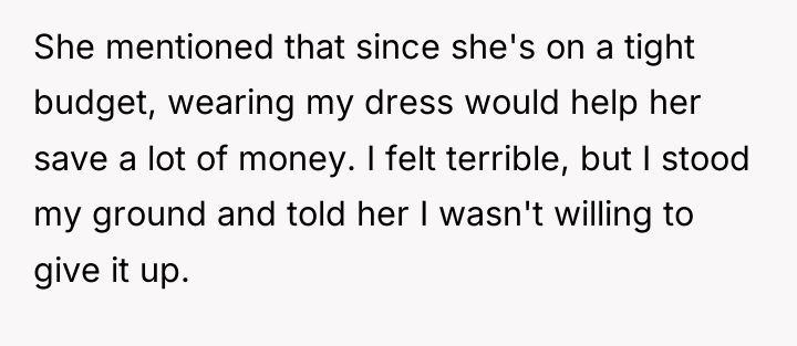 She mentioned that since she's on a tight budget, wearing...