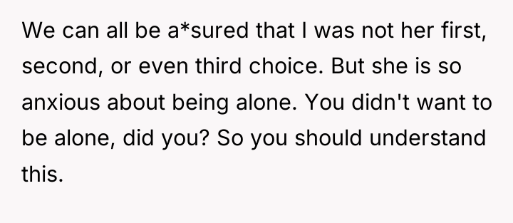 We can all be a*sured that I was not her...