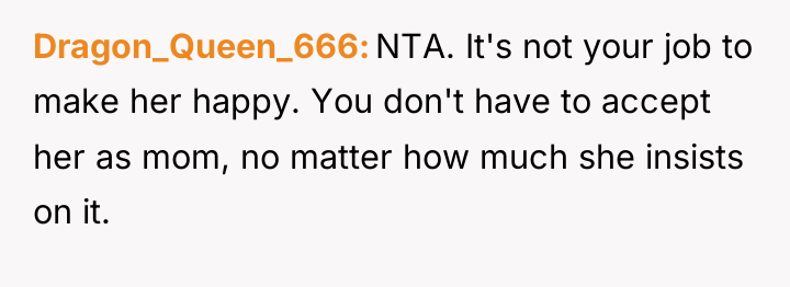 Dragon_Queen_666 NTA. It's not your job to make her happy....