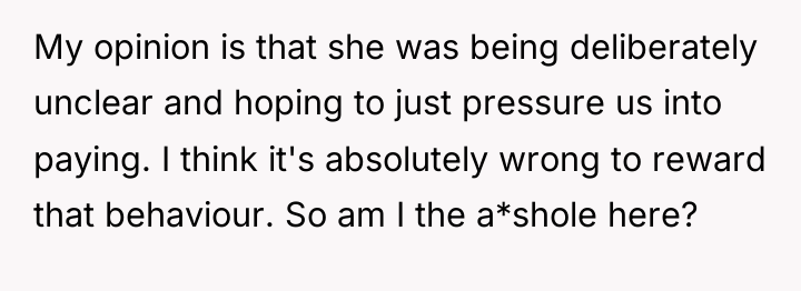 My opinion is that she was being deliberately unclear and...