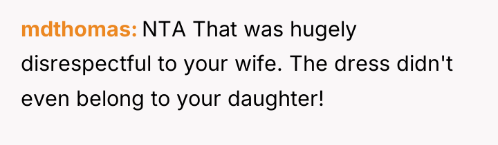 mdthomas NTA That was hugely disrespectful to your wife. The...