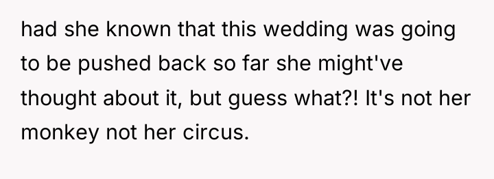 had she known that this wedding was going to be...