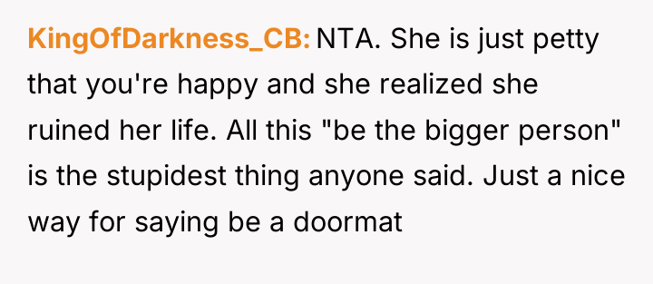 KingOfDarkness_CB NTA. She is just petty that you're happy and...