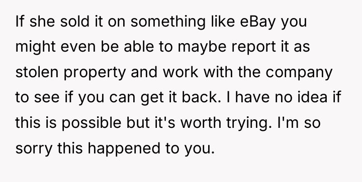 If she sold it on something like eBay you might...