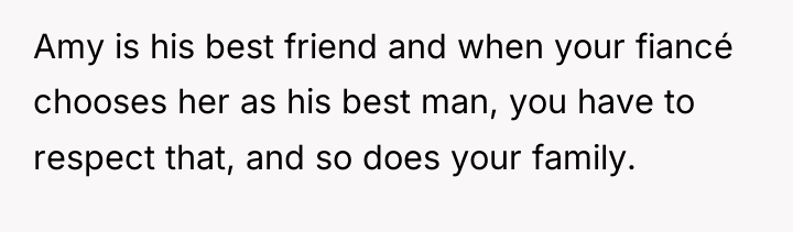 Amy is his best friend and when your fiancé chooses...