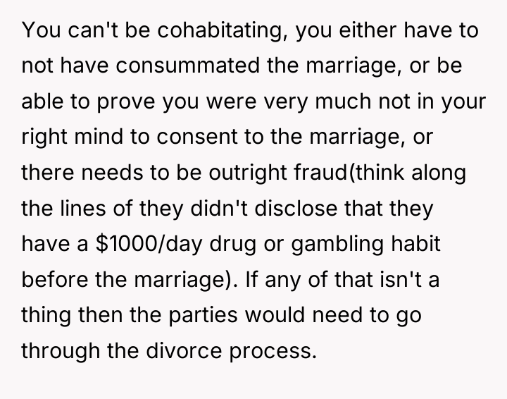 You can't be cohabitating, you either have to not have...