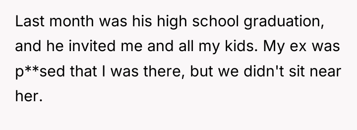 Last month was his high school graduation, and he invited...