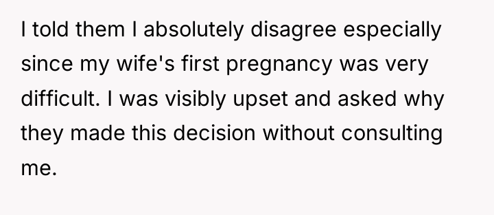 I told them I absolutely disagree especially since my wife's...