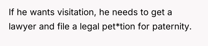 If he wants visitation, he needs to get a lawyer...