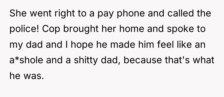 She went right to a pay phone and called the...