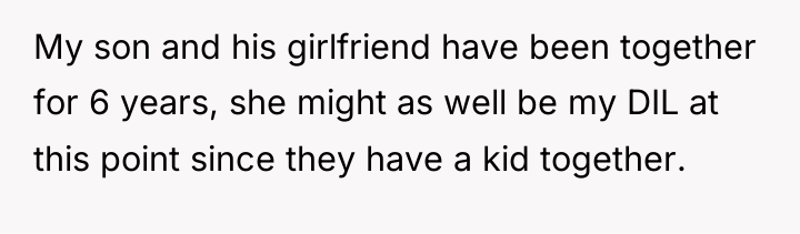 My son and his girlfriend have been together for 6...