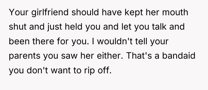 Your girlfriend should have kept her mouth shut and just...