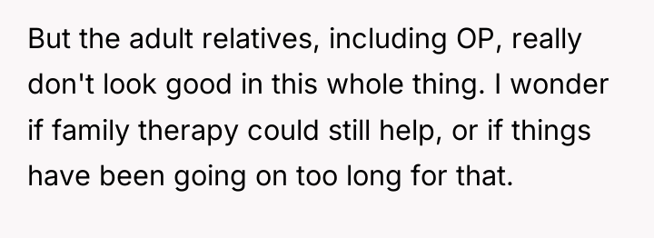 But the adult relatives, including OP, really don't look good...