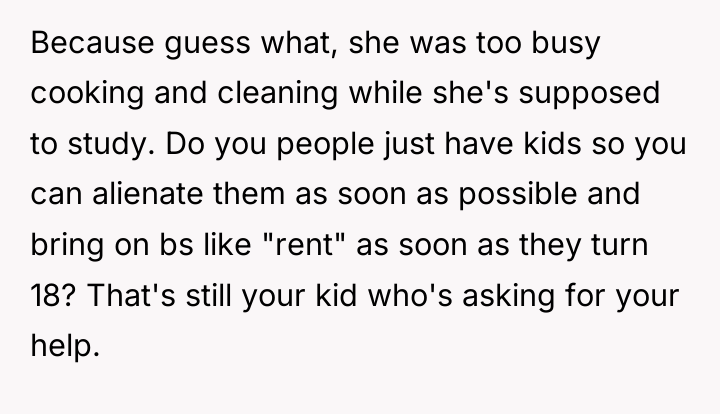 Because guess what, she was too busy cooking and cleaning...